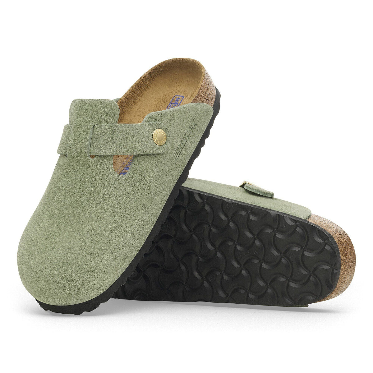 Birkenstock Boston Soft Footbed 'Green Tea Suede' (Unisex)