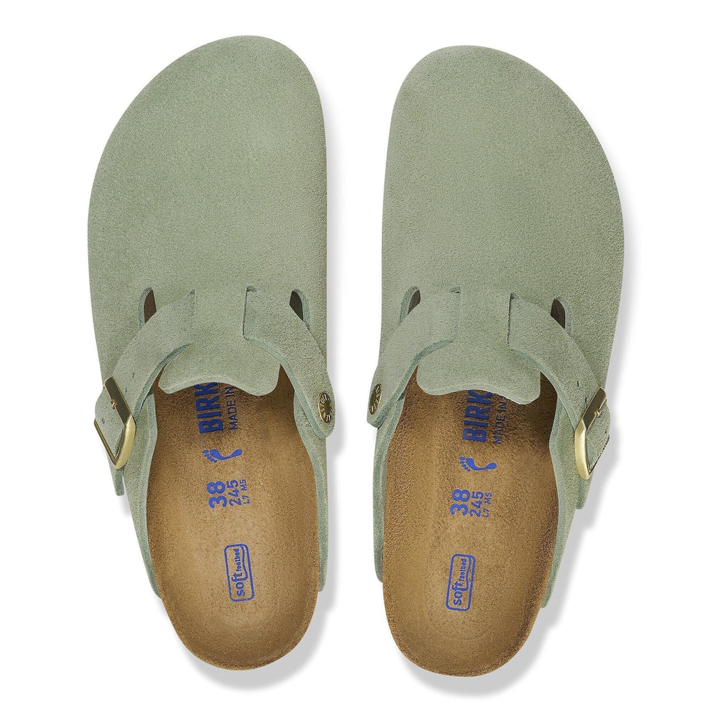 Birkenstock Boston Soft Footbed 'Green Tea Suede' (Unisex)