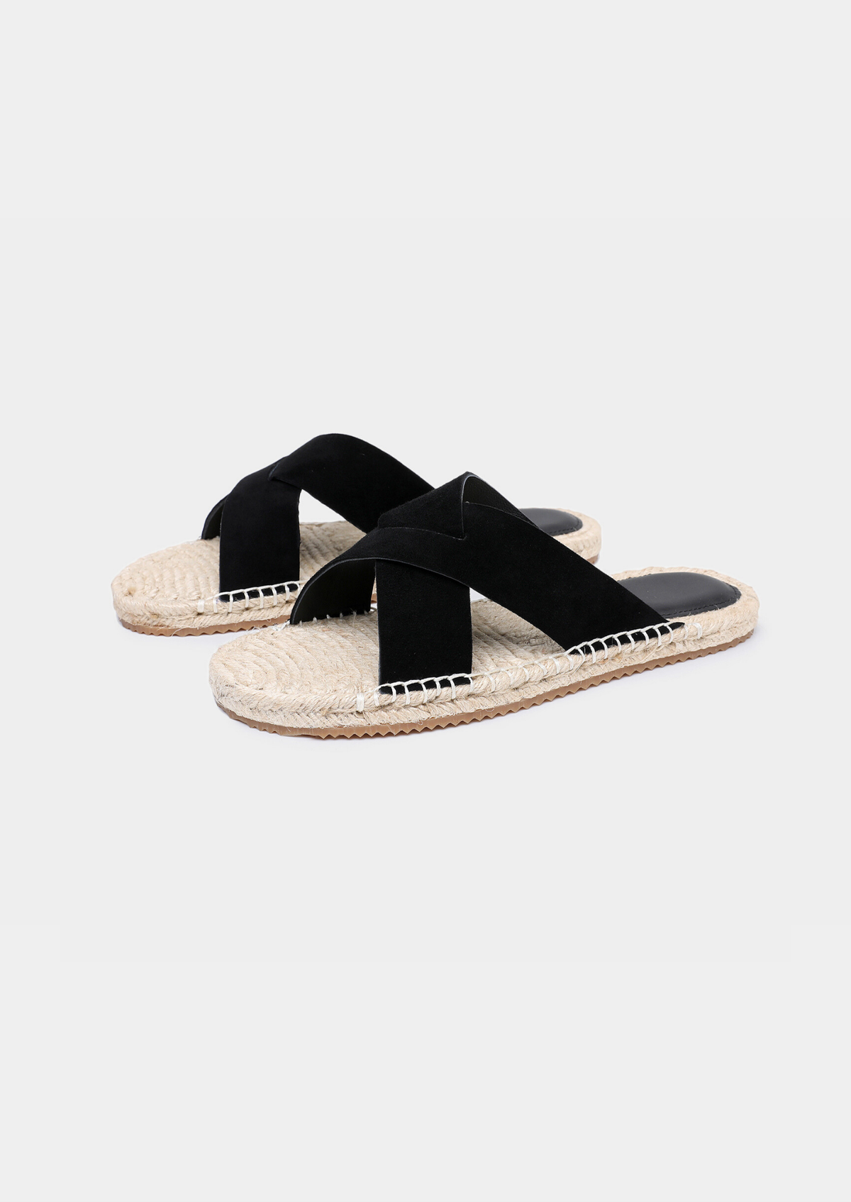 Zegna Triple Stitch™ Espadrille Sandal 'Black Suede' (Men)