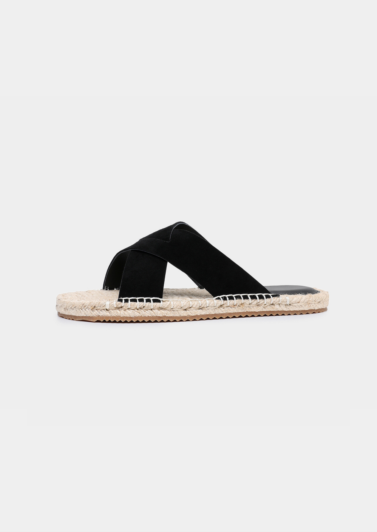 Zegna Triple Stitch™ Espadrille Sandal 'Black Suede' (Men)