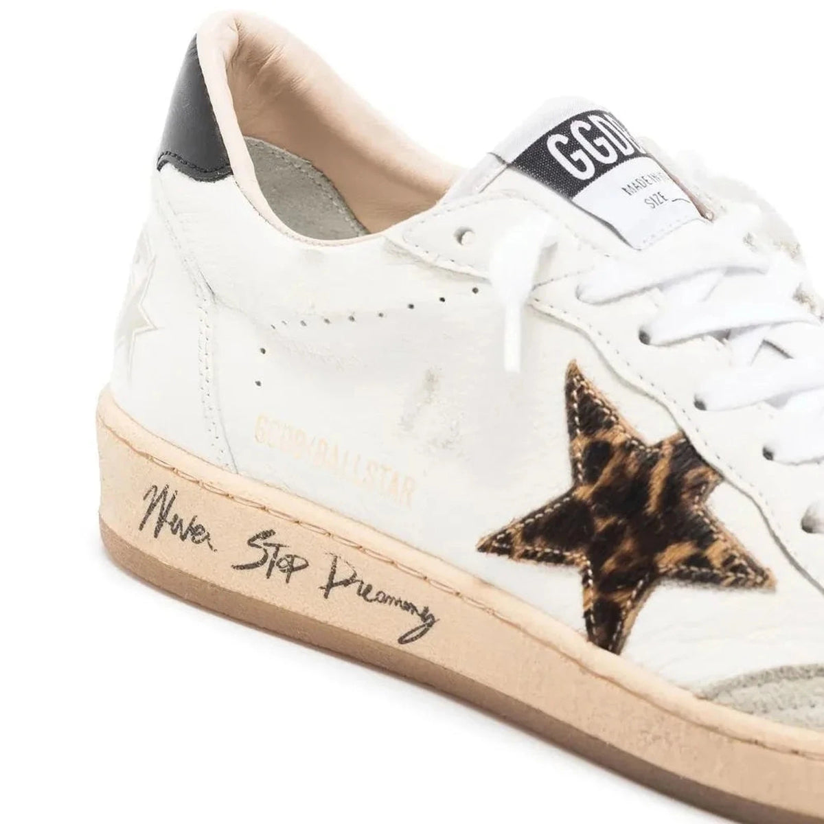 Golden Goose Ball-Star 'Leopard Pony Star Black Heel Tab' (Women)