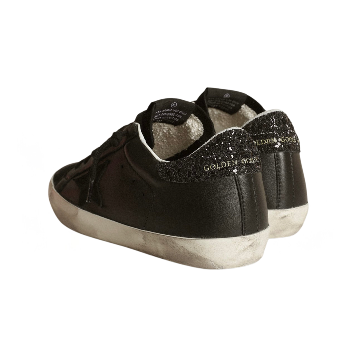 Golden Goose Super-Star 'Black Nappa Glitter Heel Tab' (Women)