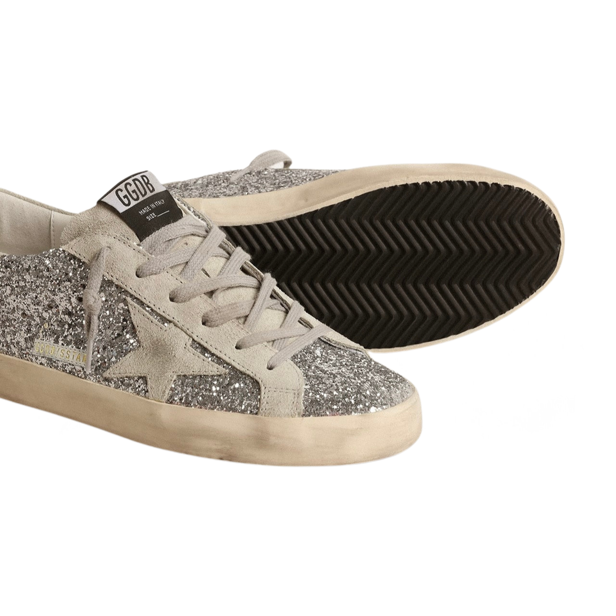 Golden Goose Super-Star 'Silver Glitter Ice Grey Star' (Women)