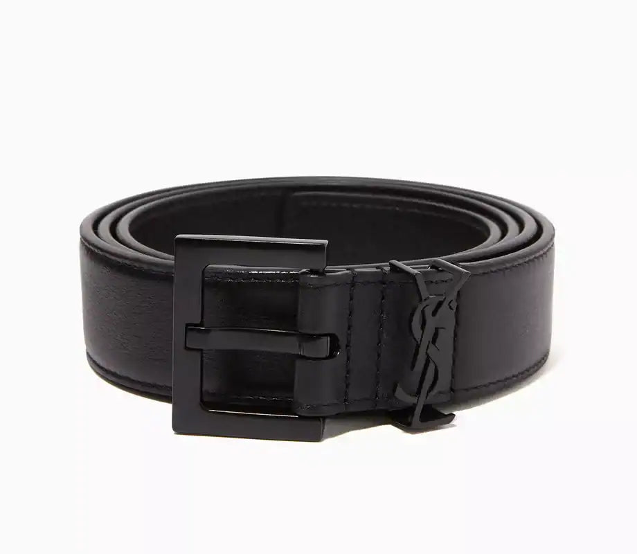 Saint Laurent Monogram Leather Belt 'Black' (Unisex)