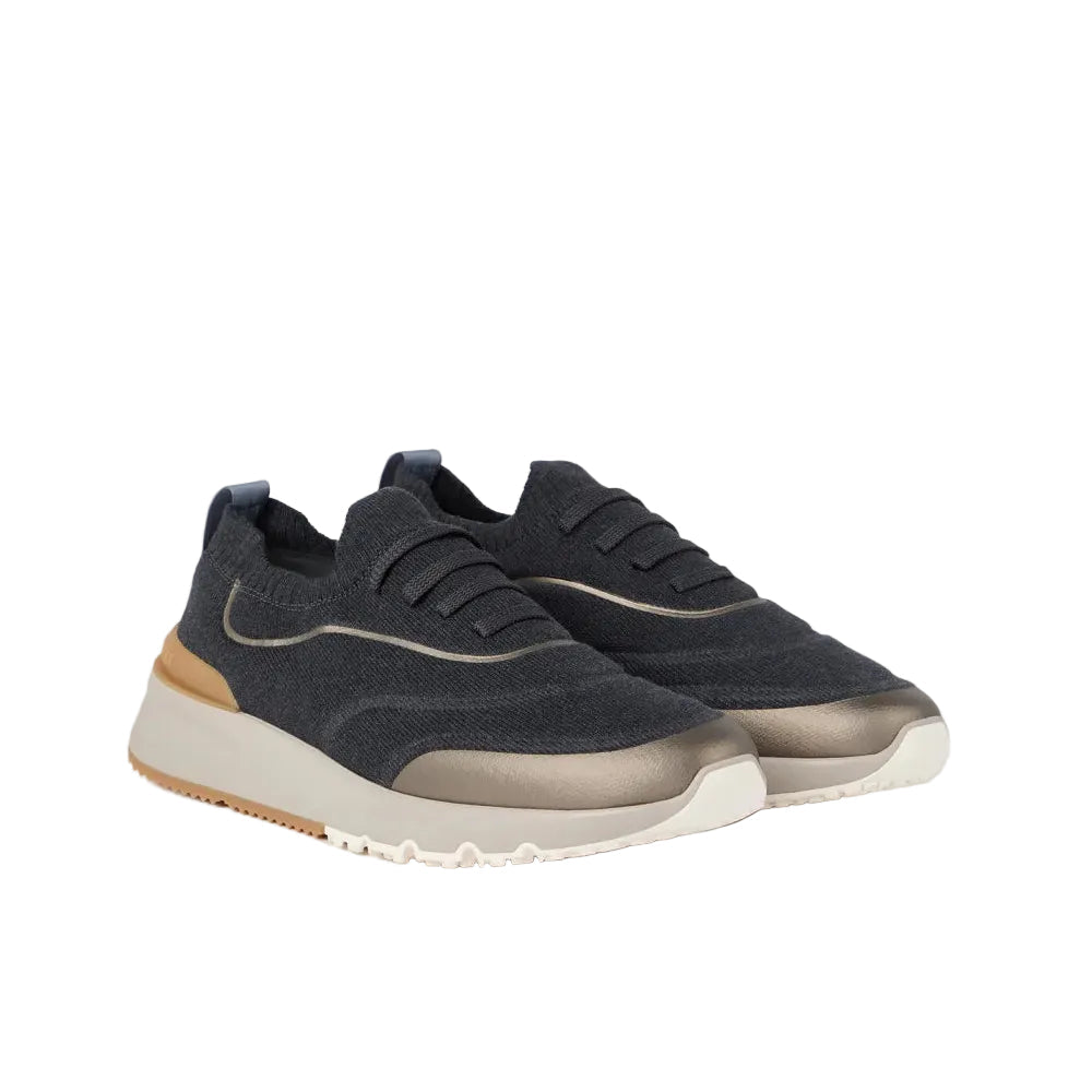Brunello Cucinelli Techno Cotton Knit Runner 'Night' (Men)