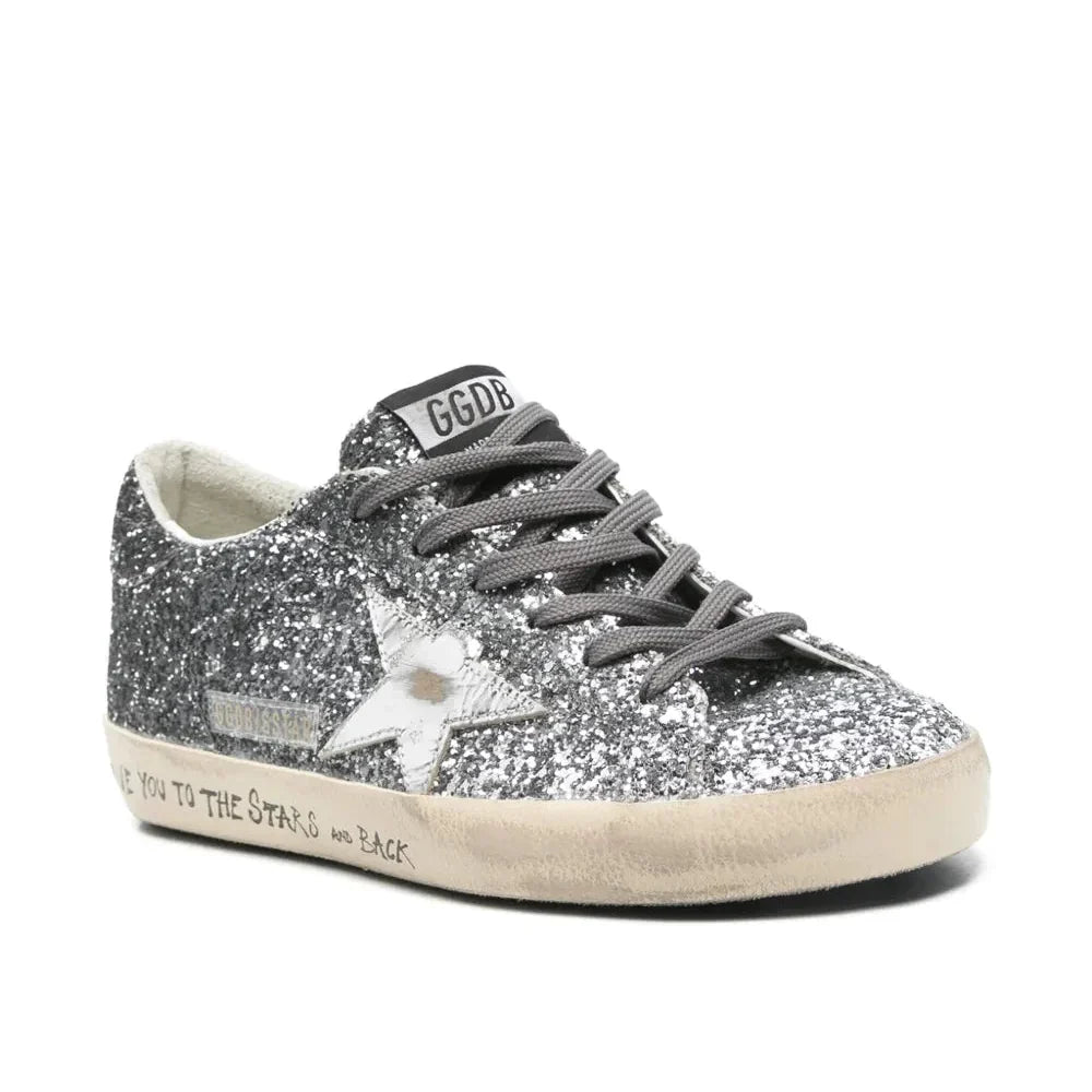 Golden Goose Super-Star 'Glitter Silver Metallic Star' (Women)