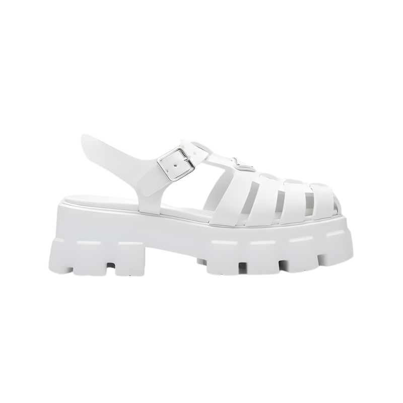 Prada Monolith Rubber Sandal 'White' (Women)