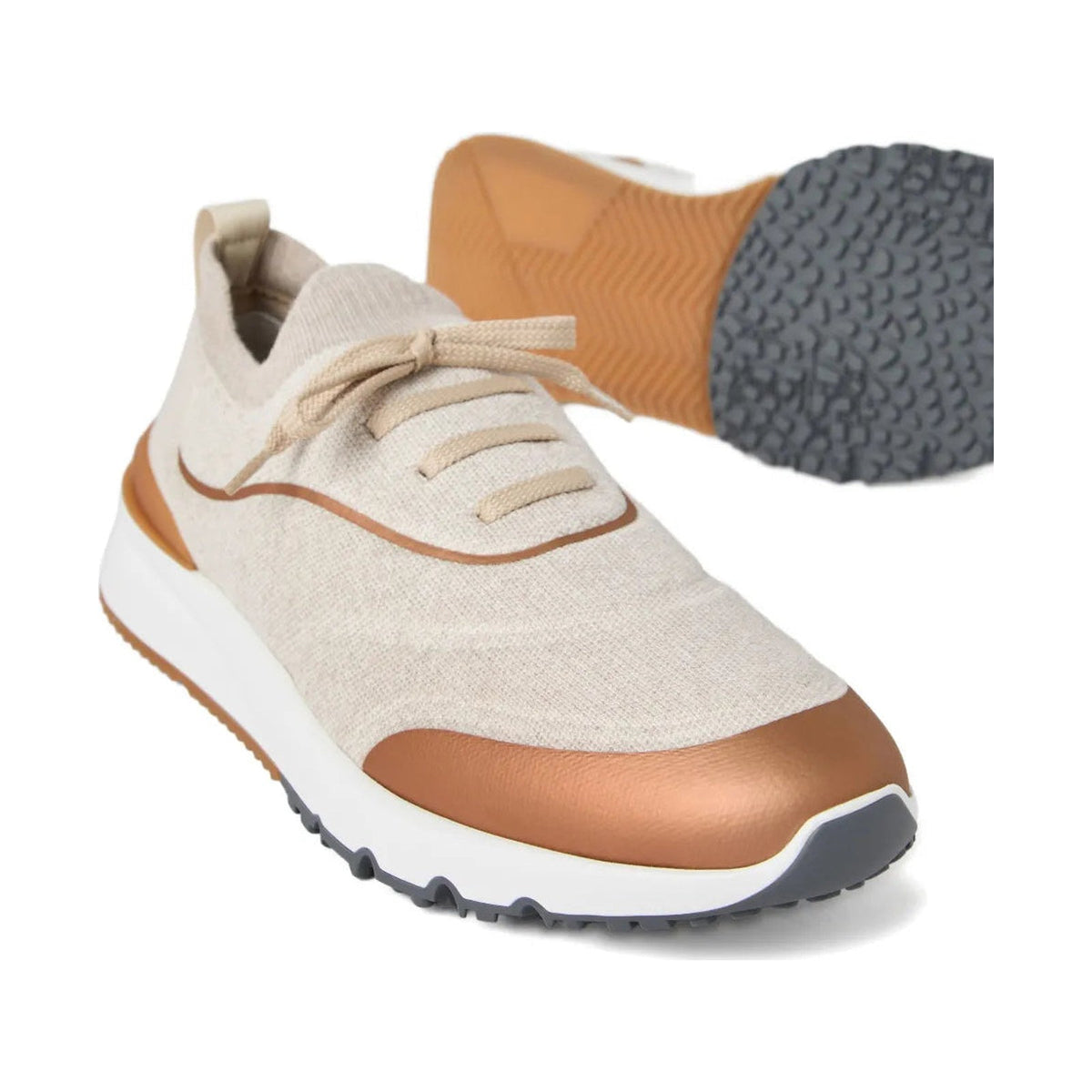 Brunello Cucinelli Techno Cotton Knit Runner 'Beige' (Men)