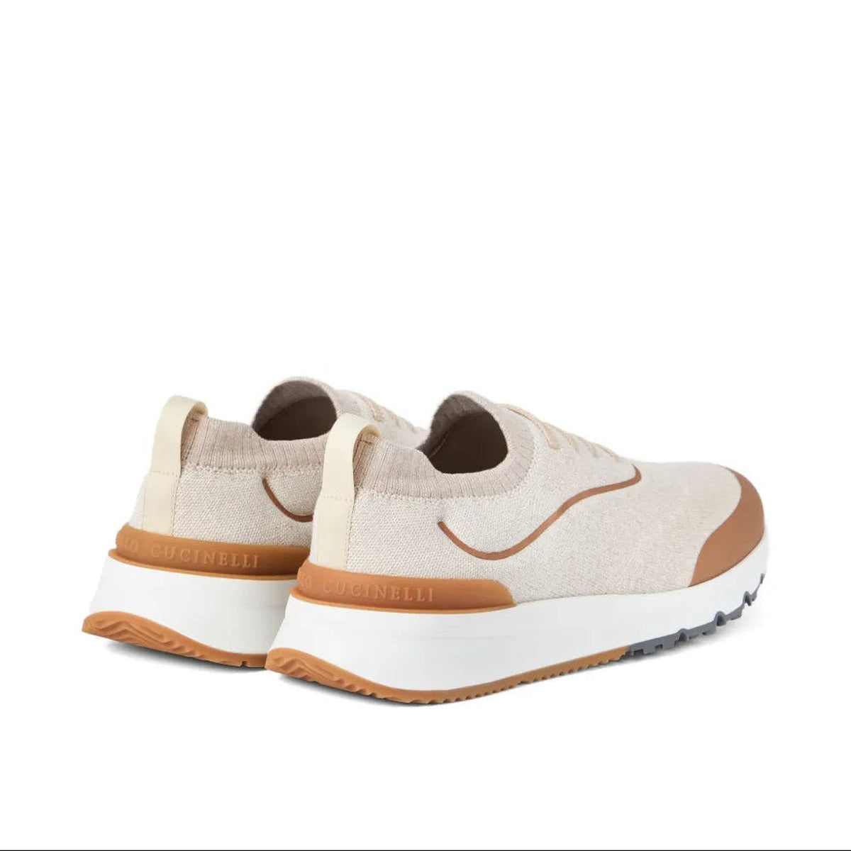 Brunello Cucinelli Techno Cotton Knit Runner 'Beige' (Men)
