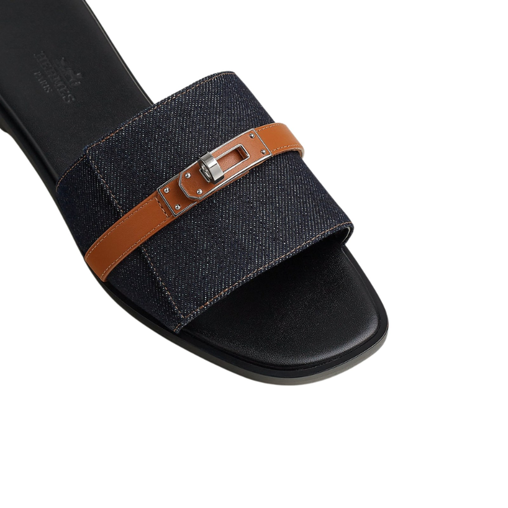 Hermès Giulia Sandal 'Bleu Brut Naturel' (Women)