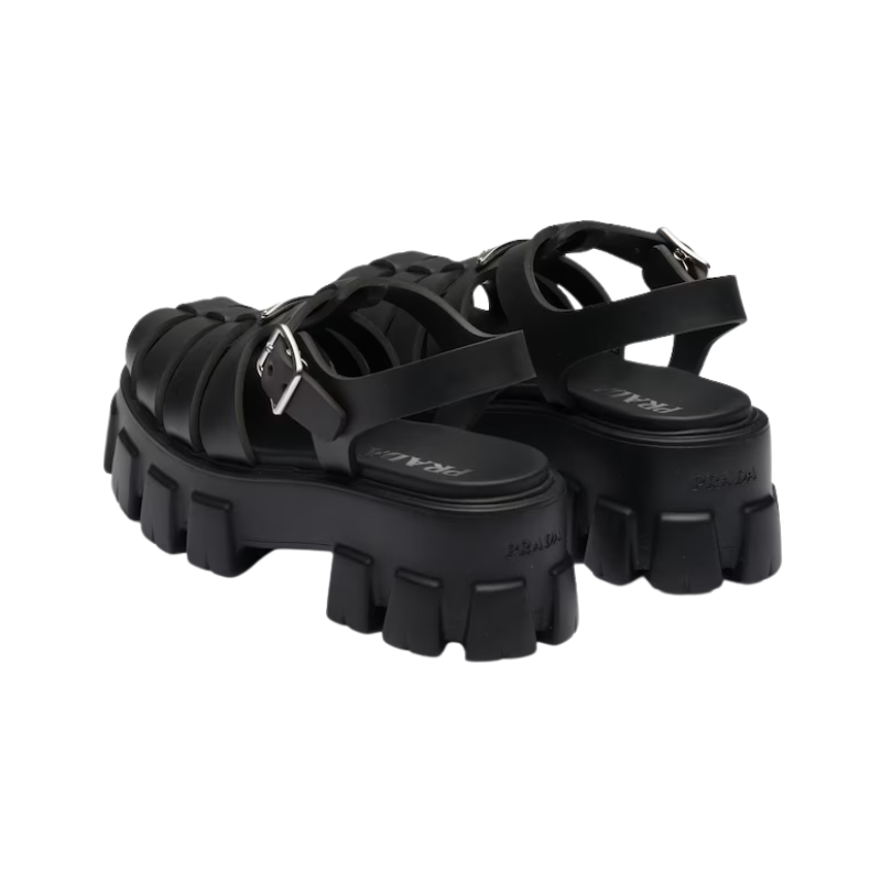 Prada Monolith Rubber Sandal 'Black' (Women)