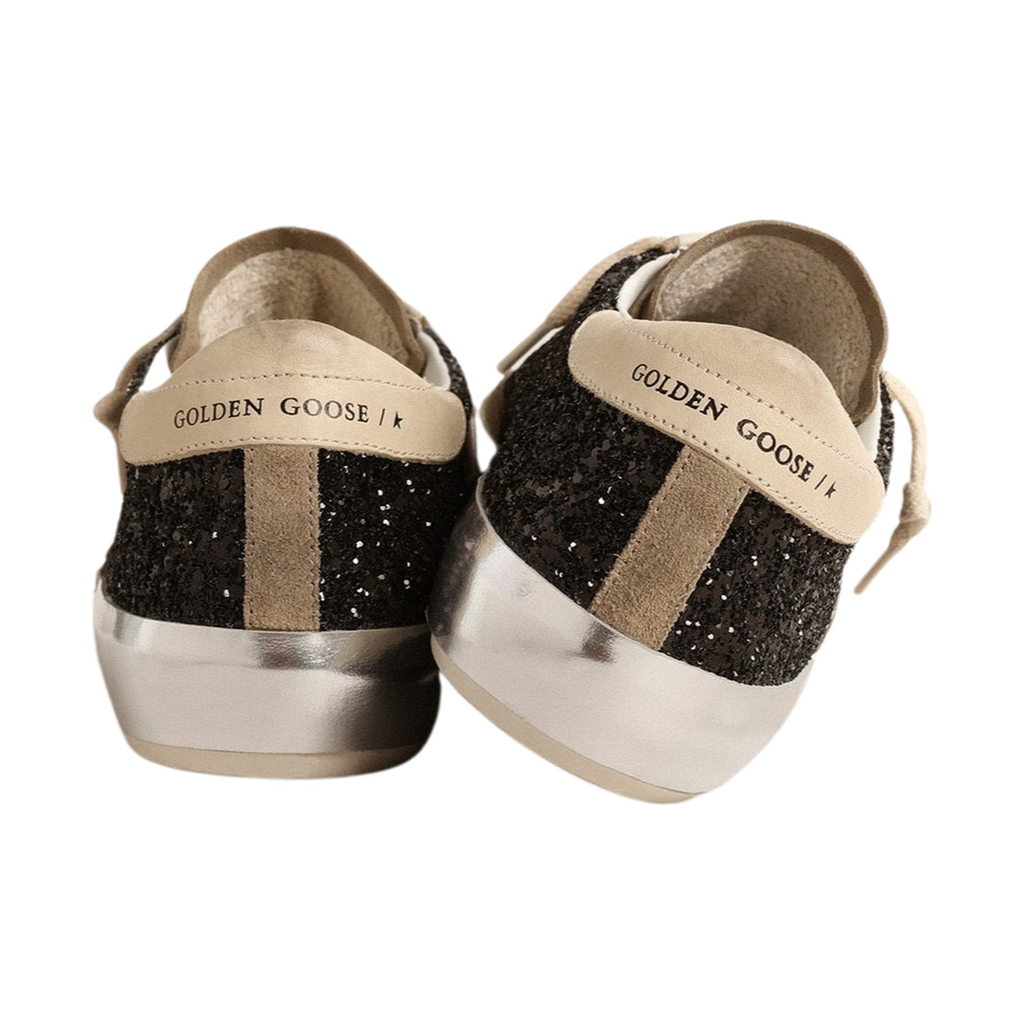 Golden Goose Super-Star 'Black Glitter Cream Star' (Women)