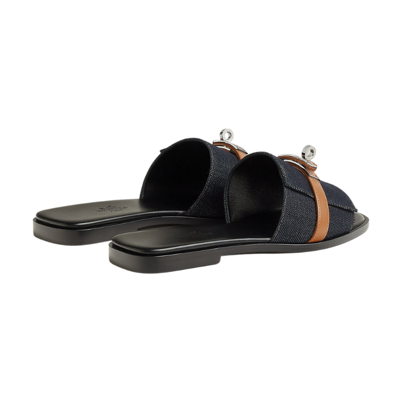 Hermès Giulia Sandal 'Bleu Brut Naturel' (Women)