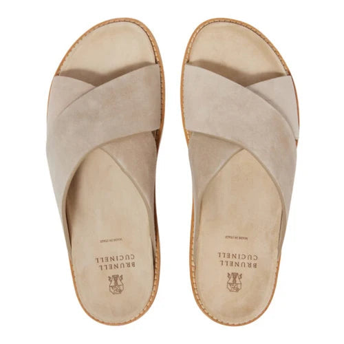 Brunello Cucinelli Crossover Sandal 'Beige' (Men)