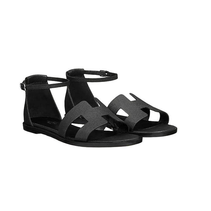 Hermès Santorini Sandal 'Étoupe Black' (Women)