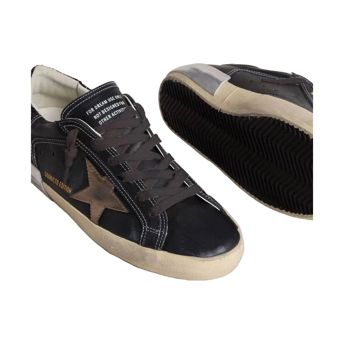 Golden Goose Super-Star 'Black Glitter Cream Star' (Women)