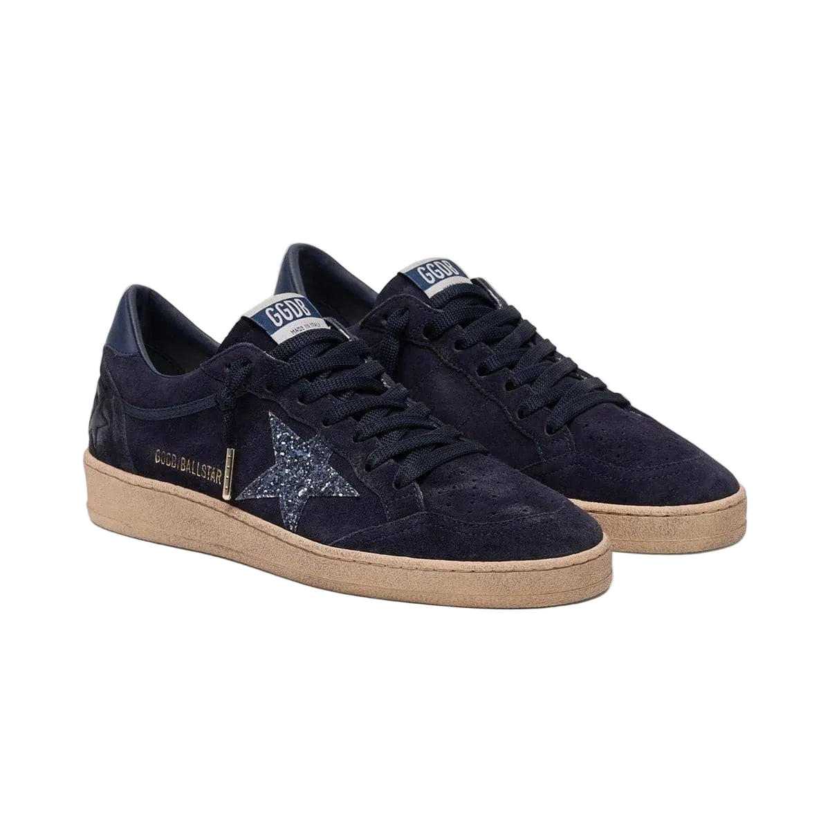 Golden Goose Ball-Star 'Dark Blue Suede Glitter Star' (Women)