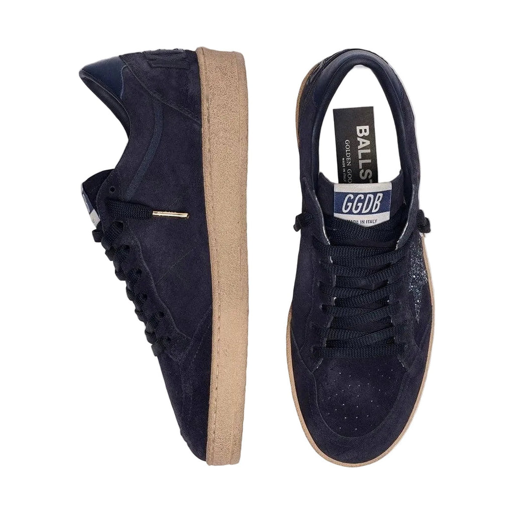 Golden Goose Ball-Star 'Dark Blue Suede Glitter Star' (Women)