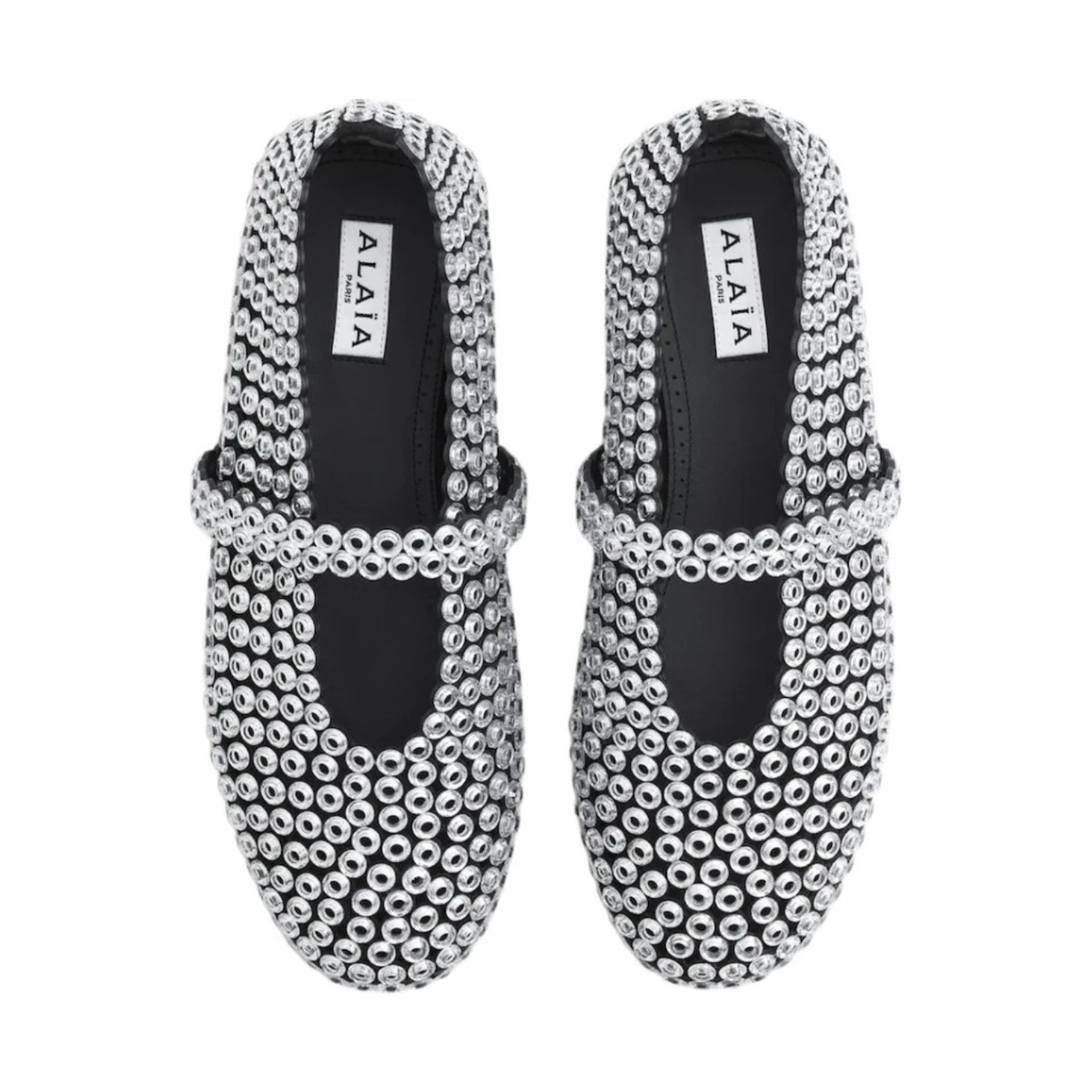 Alaïa Suede Glass-Embellished Ballet Flat (Women)