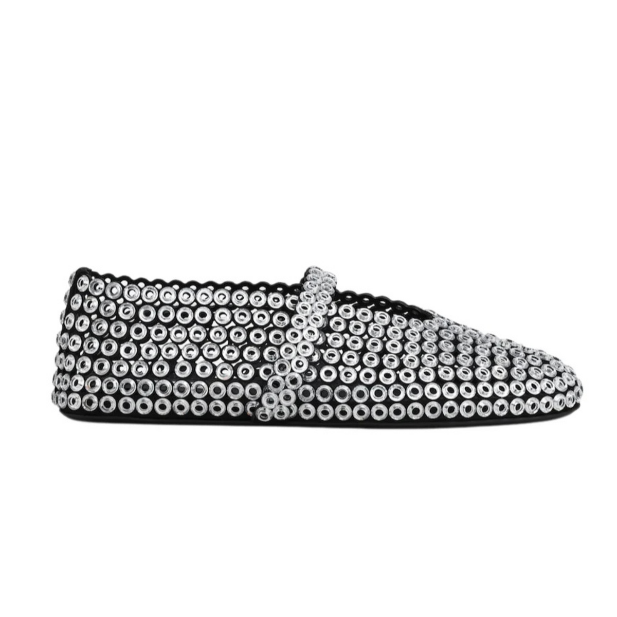 Alaïa Suede Glass-Embellished Ballet Flat (Women)