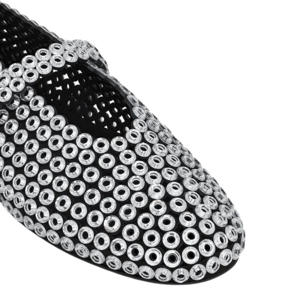 Alaïa Suede Glass-Embellished Ballet Flat (Women)