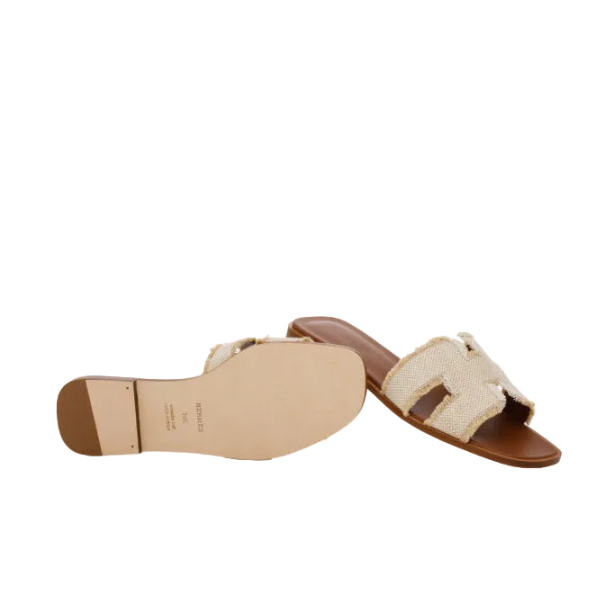 Hermès Oran Sandal 'Beige Linen Canvas' (Women)