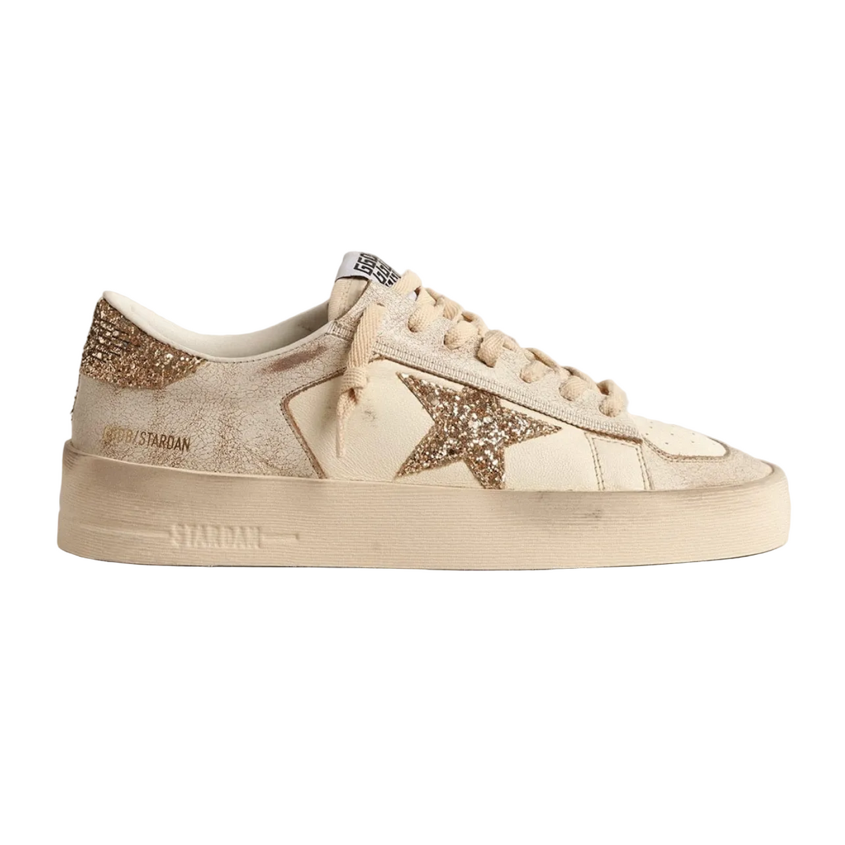 Golden Goose Stardan 'Ecru Gold Glitter Star' (Unisex)