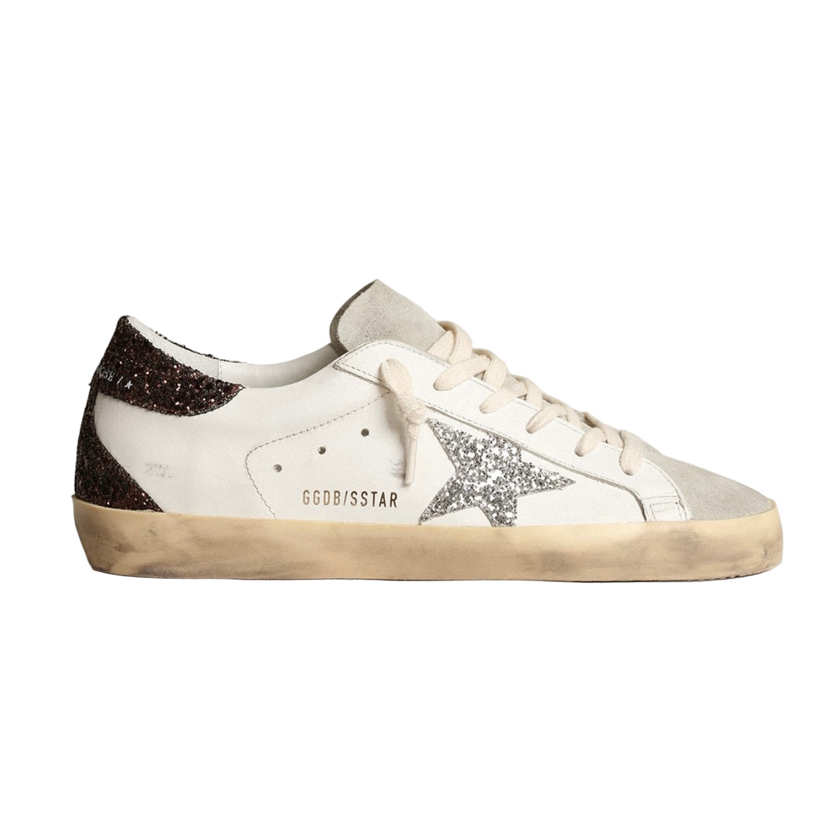 Golden Goose Super-Star 'Silver Star Brown Glitter' (Women)