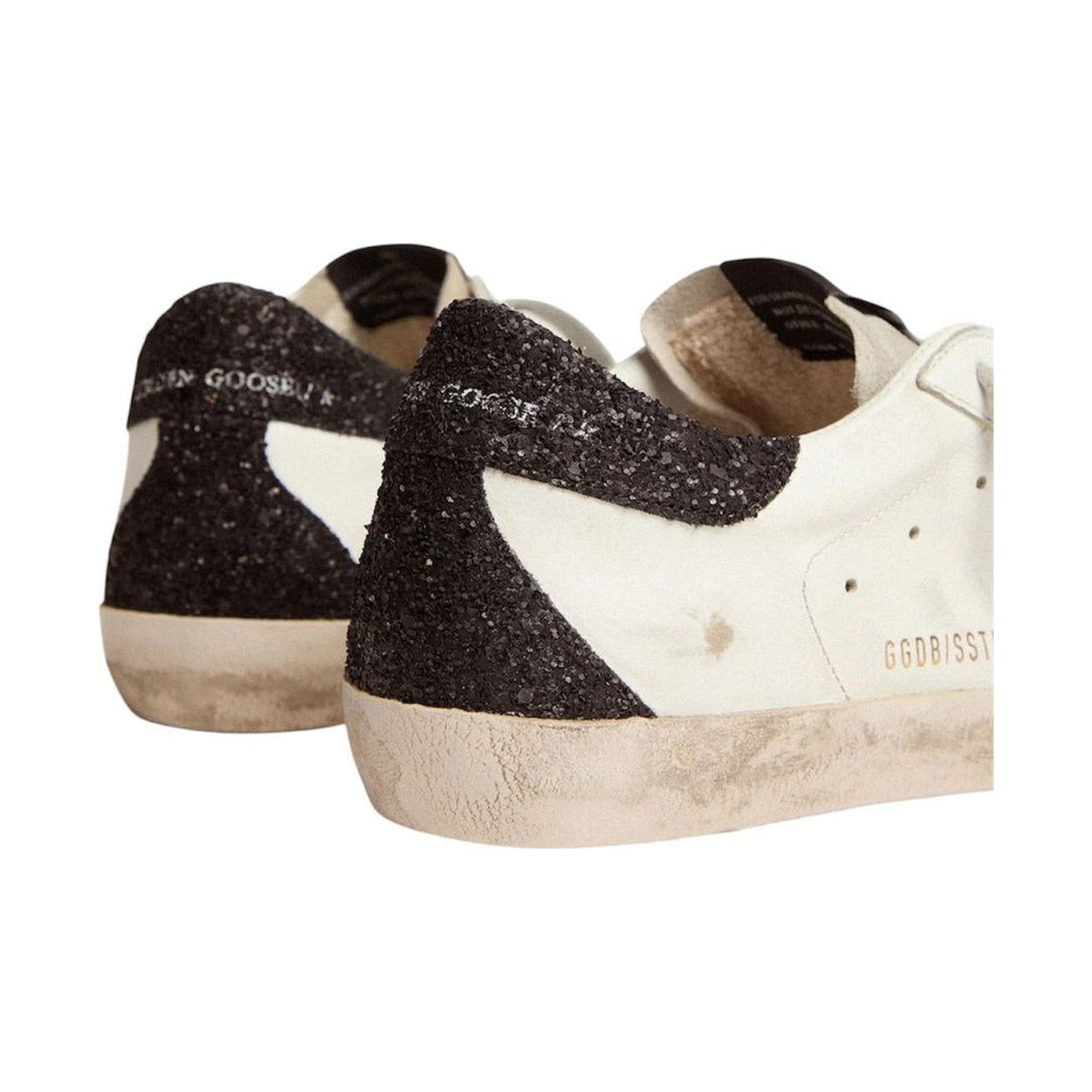 Golden Goose Super-Star 'Gold Glitter Star Black Heel' (Women)