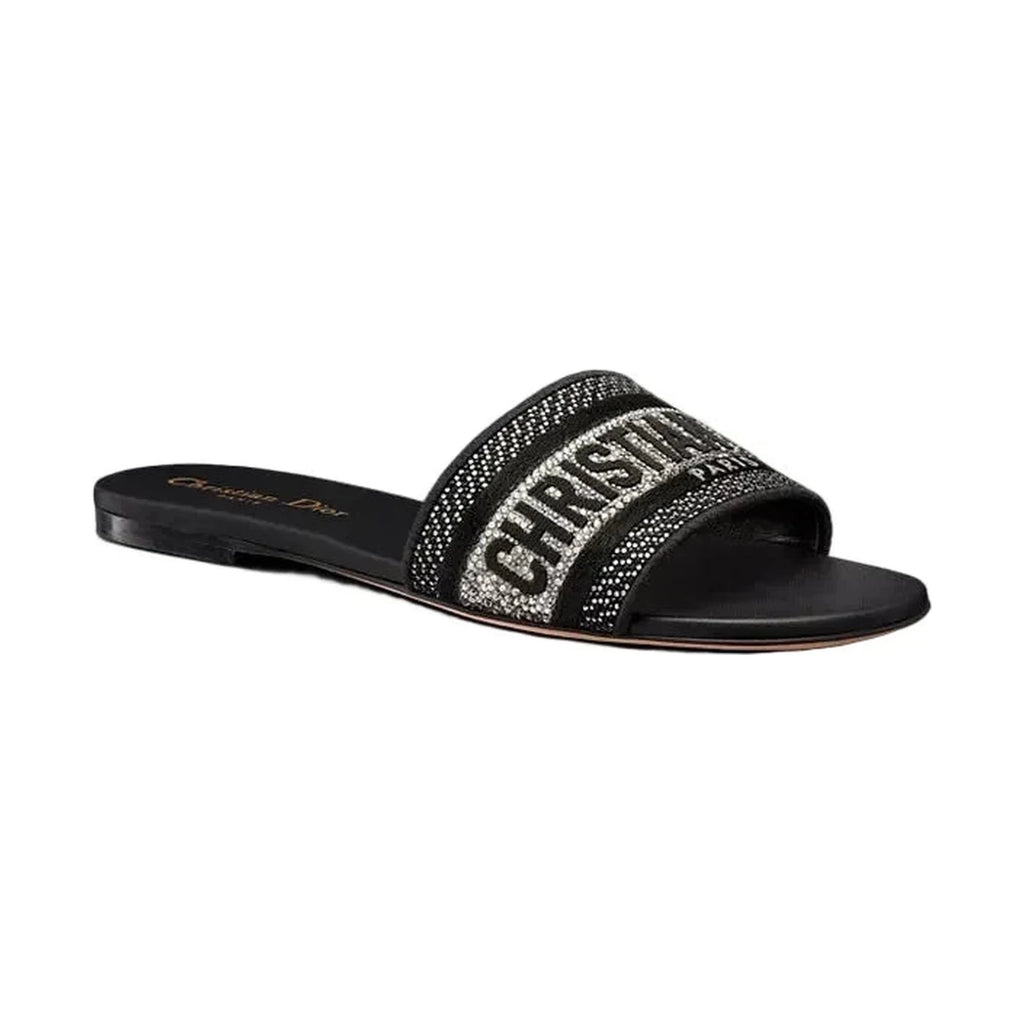Dior Dway Slide 'Black Embroidered Cotton' (Women)