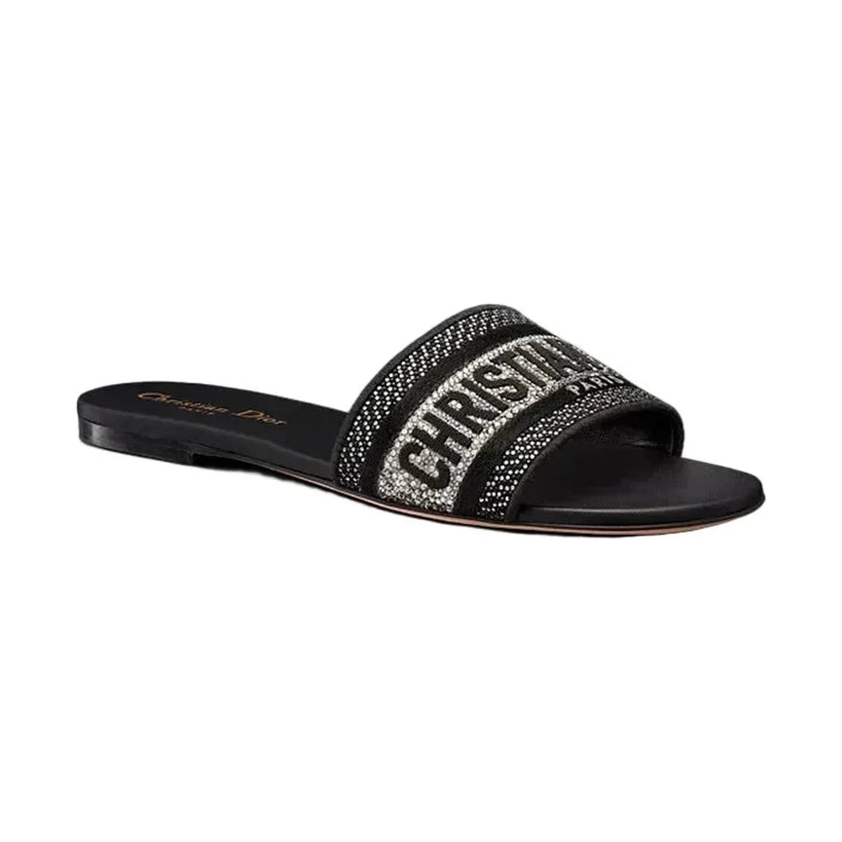 Dior Dway Slide 'Black Embroidered Cotton' (Women)