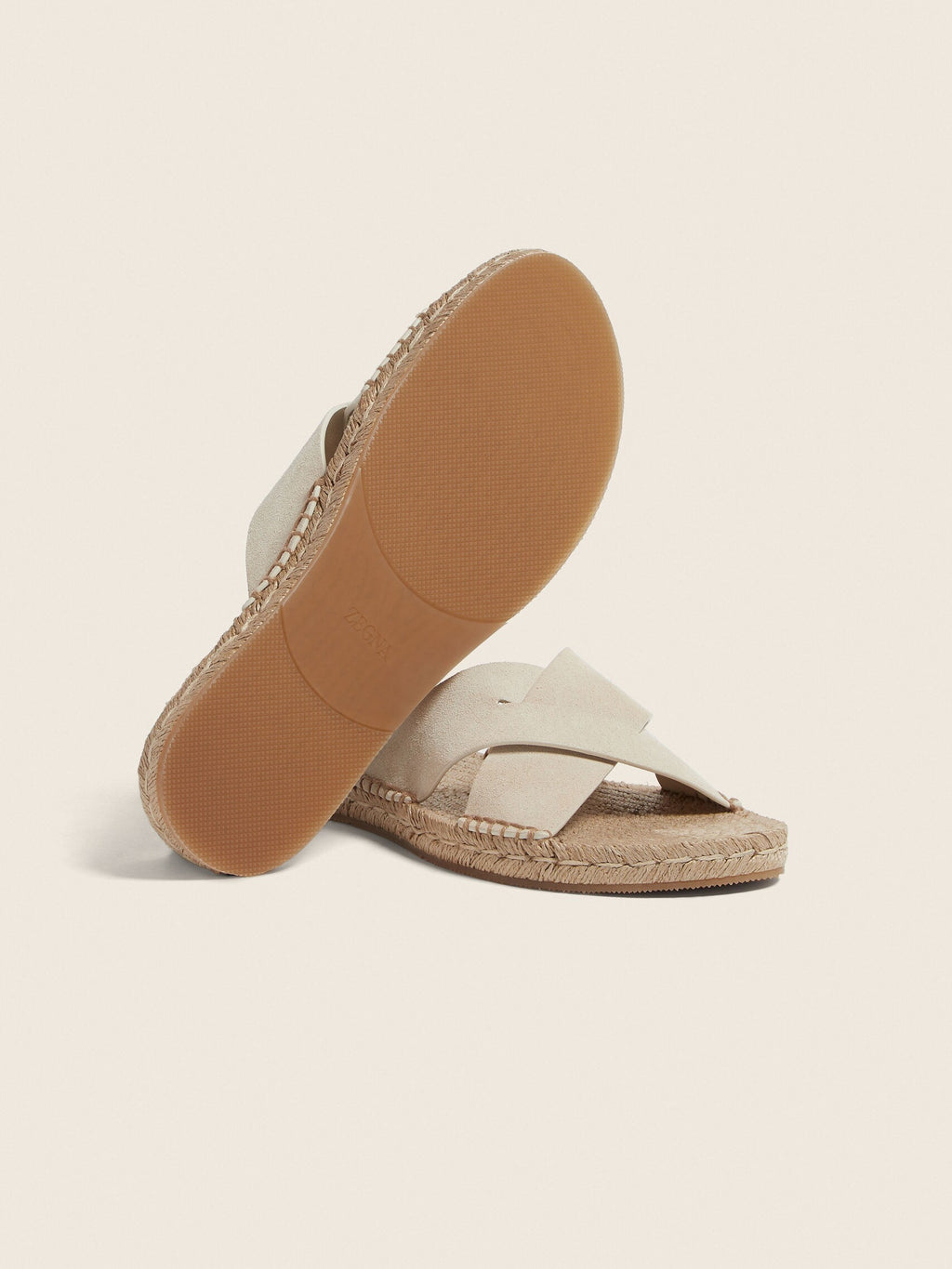 Zegna Triple Stitch™ Espadrille Sandal 'Off White Suede' (Men)