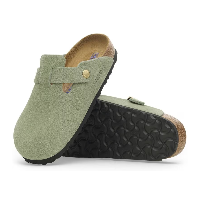 Birkenstock Boston Soft Footbed 'Green Tea Suede' (Unisex)
