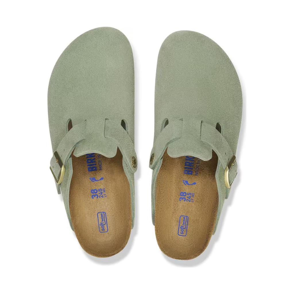Birkenstock Boston Soft Footbed 'Green Tea Suede' (Unisex)