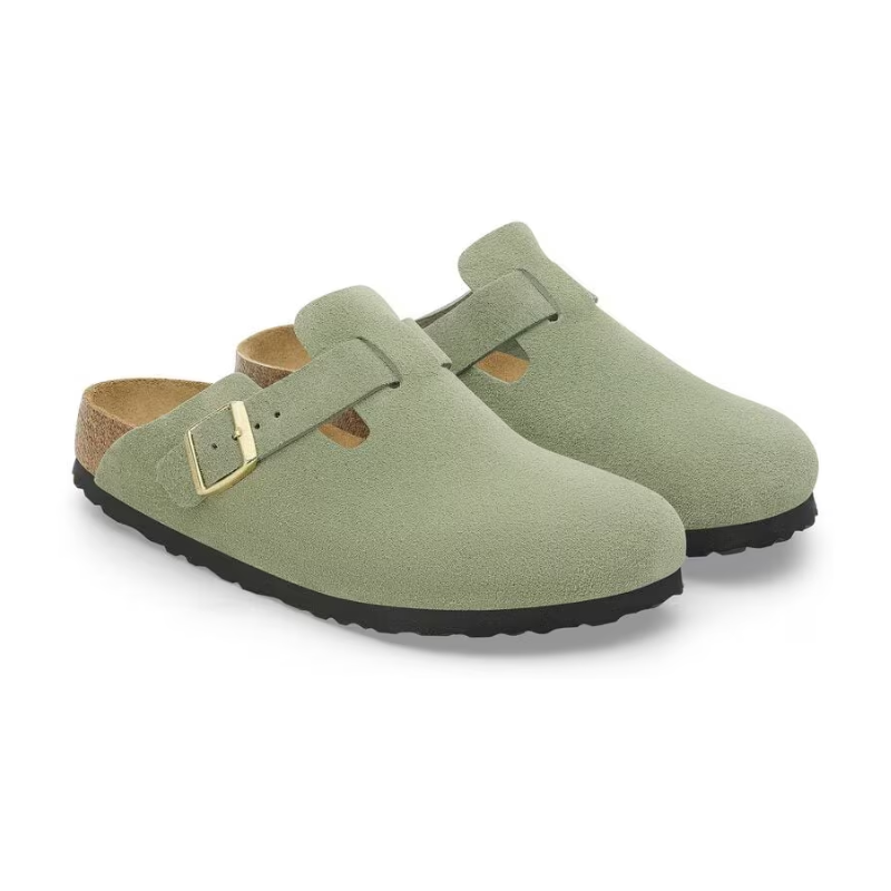 Birkenstock Boston Soft Footbed 'Green Tea Suede' (Unisex)
