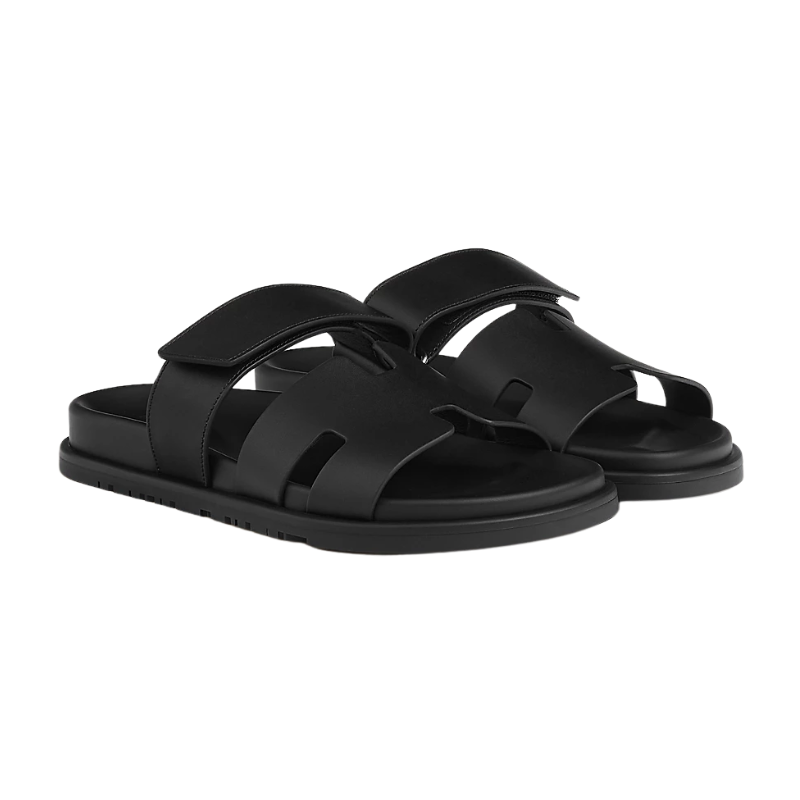 Hermès Chypre Sandal 'Noir Calfskin' (Women)