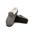 Birkenstock Boston Shearling Suede 'Stone Coin' (Women)