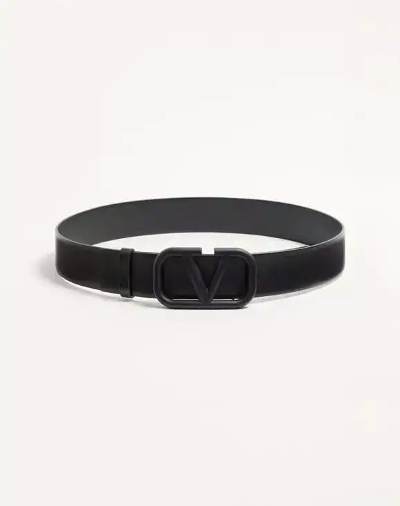 Valentino VLogo Signature Calfskin Belt 'Black' (Unisex)