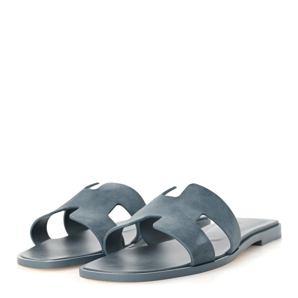 Hermès Oran Sandal 'Fringed Denim - Bleu Tonnerre' (Women)
