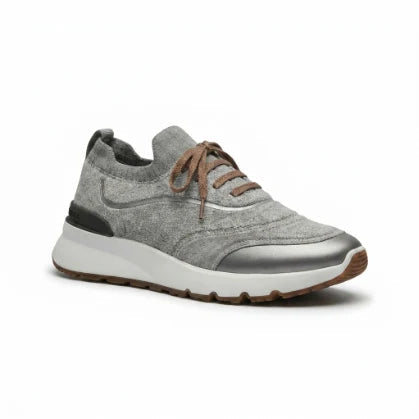 Brunello Cucinelli Techno Cotton Knit Runner 'Silver' (Men)