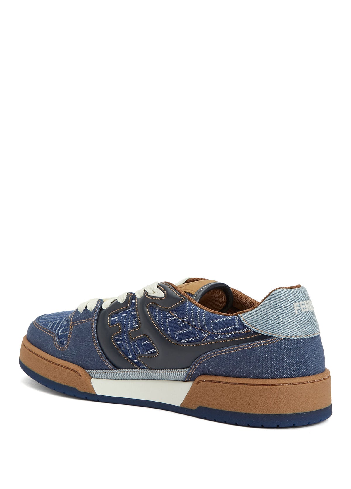 Fendi Match Sneaker 'Navy FF Jacquard White Suede' (Men)