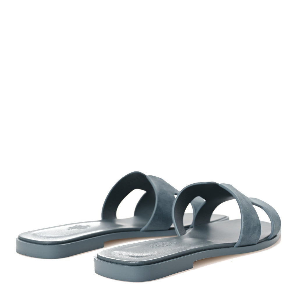 Hermès Oran Sandal 'Fringed Denim - Bleu Tonnerre' (Women)