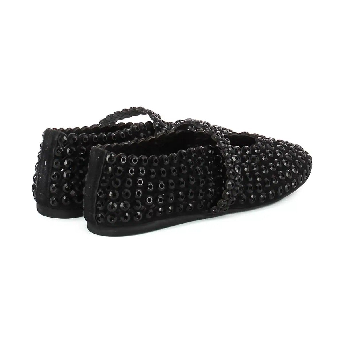 Alaïa Suede Crystal-Embellished Ballet Flat 'Black' (Women)