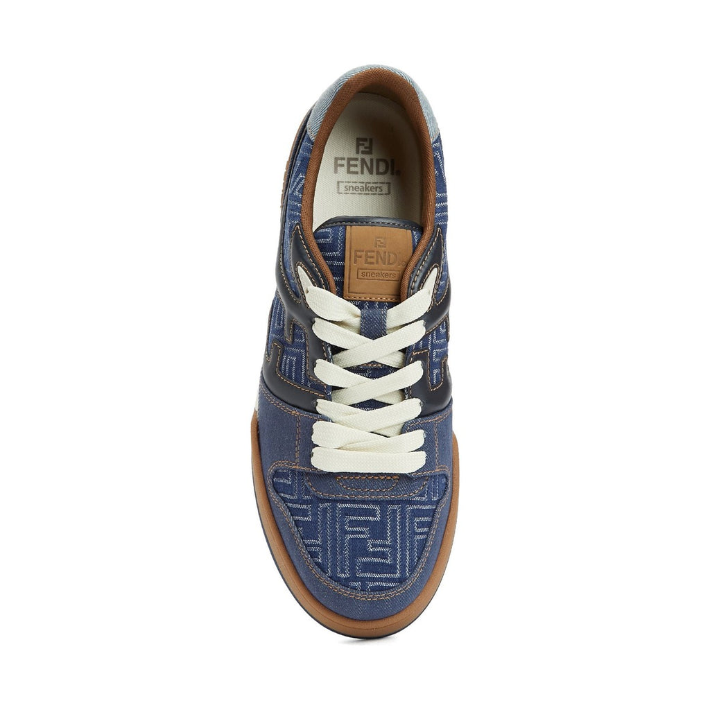 Fendi Match Sneaker 'Navy FF Jacquard White Suede' (Men)