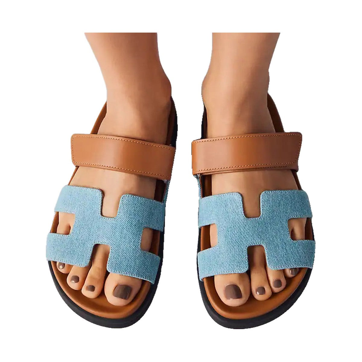 Hermès Chypre Sandal 'Denim Bleu Clair Naturel' (Women)