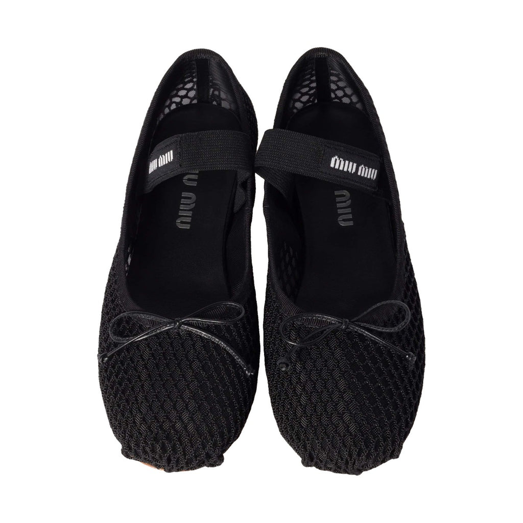 Miu Miu Mesh Ballerina 'Black' (Women)