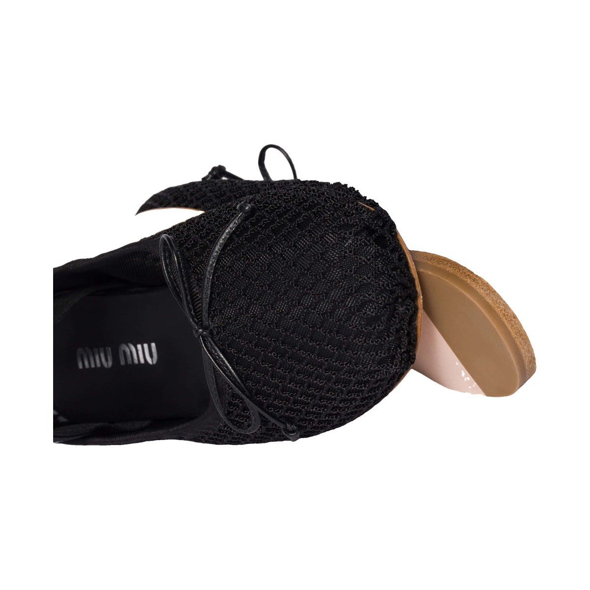 Miu Miu Mesh Ballerina 'Black' (Women)