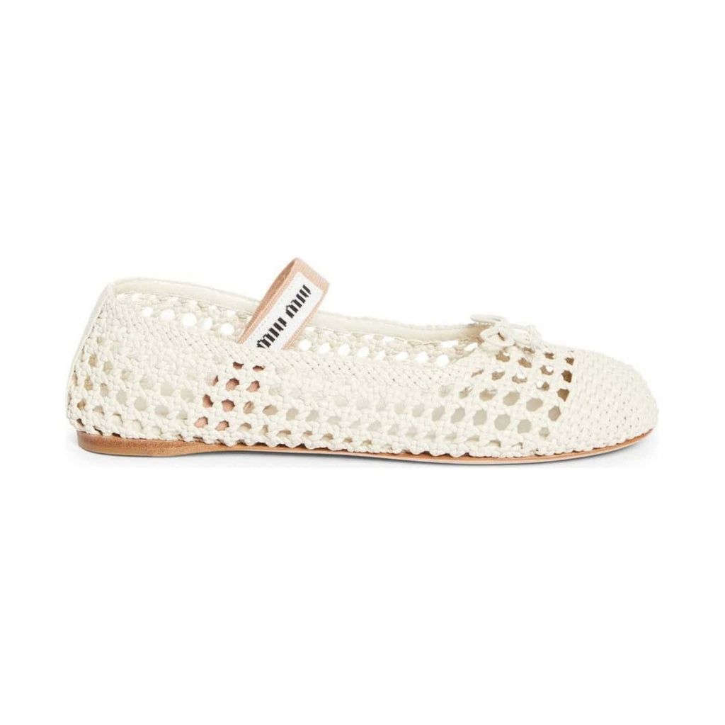Miu Miu Mesh Ballerina 'White' (Women)