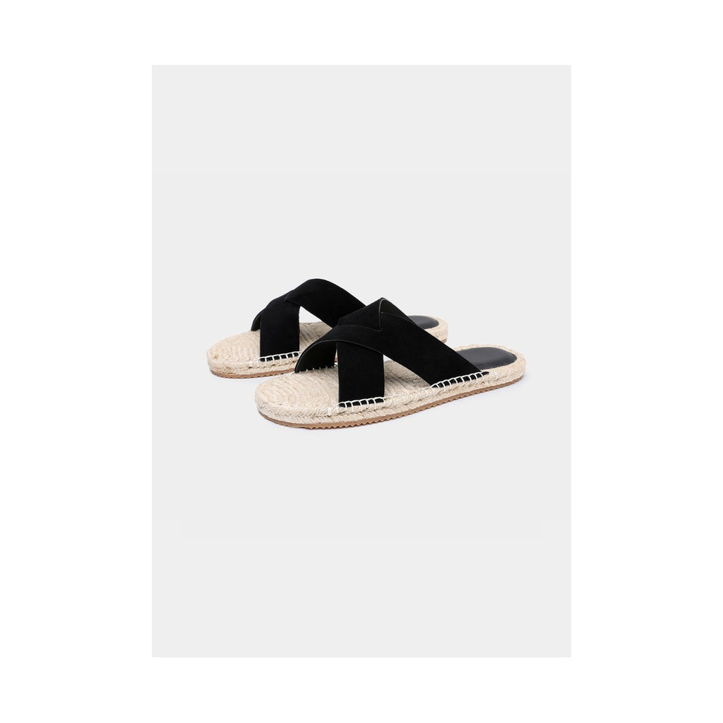 Zegna Triple Stitch™ Espadrille Sandal 'Black Suede' (Men)