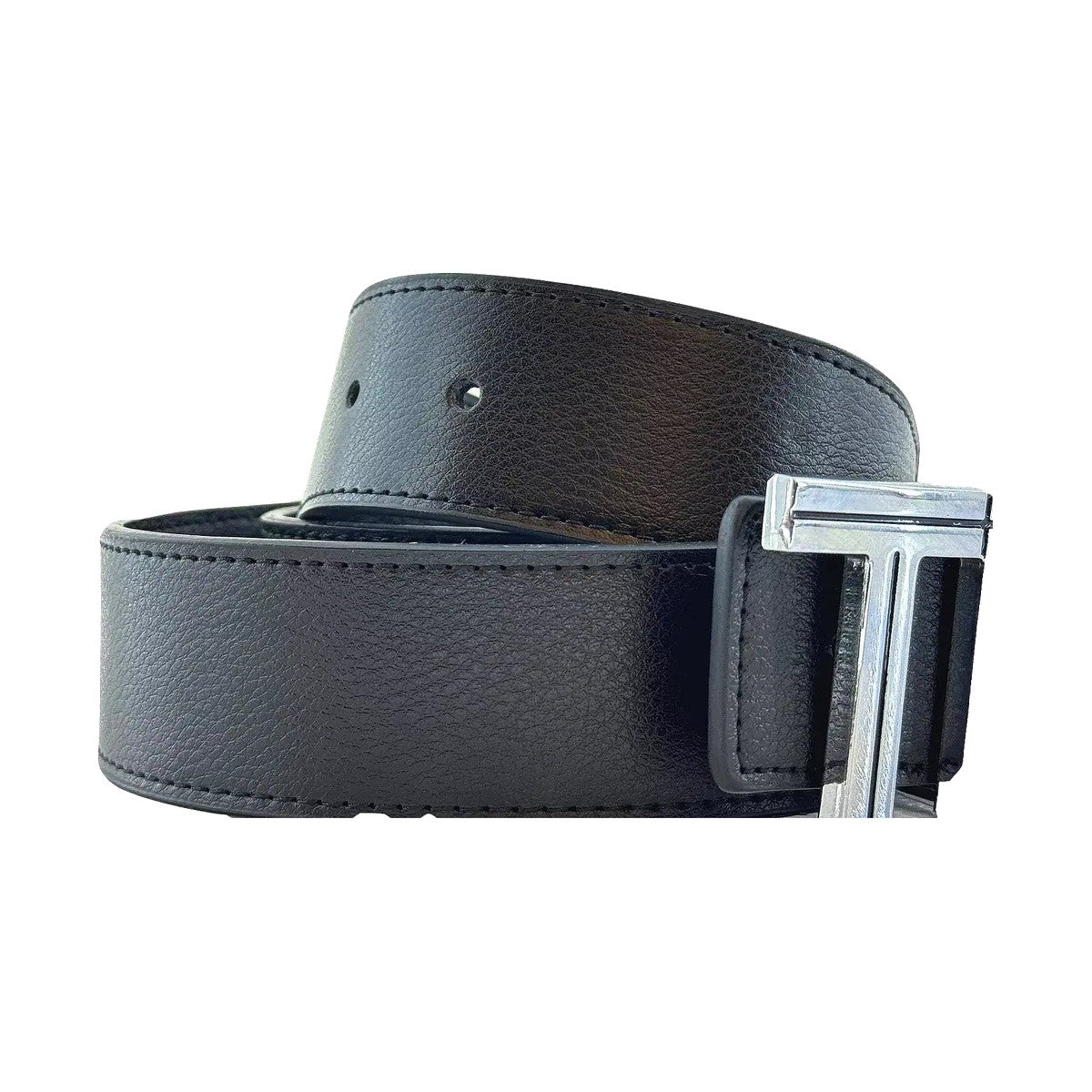 Tom Ford T Buckle Belt 'Black Silver' (Unisex)